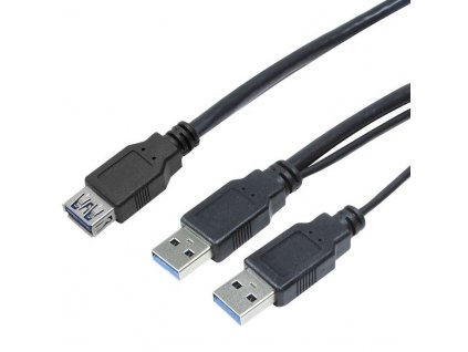 USB3.0 SuperSpeed Dual-Power Y-Kabel 0,3m USB3.0-Dual-Vl