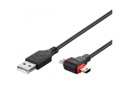 USB 2.0 Hi-Speed Kabel 2in1 USB "A" + Micro/Mini-USB "B" 480 Mbit/s USB2.0A-microB+mini