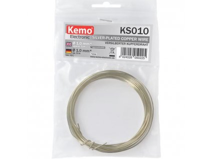 Kemo® KS010 Versilberter Kupferdraht Ø 1mm/5m Silberdraht 1,0/5