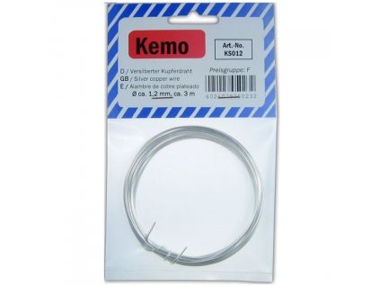Kemo® KS012 Versilberter Kupferdraht Ø1,2mm 3m Silberdraht1,2/3