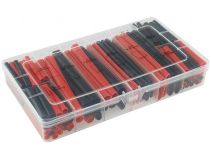 FTK8510IK-Rt-Sw Schrumpfschlauch-Sortiment 142-teilig Plastikbox klebend Ratio 3:1