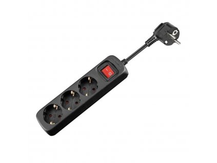 STL330-schwarz Steckdosenleiste mit Schalter 3m Zuleitung