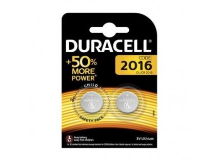 Duracell® DL2016/2 CR2016 3V 85mAh Lithium-Knopfzellen 2 Stück
