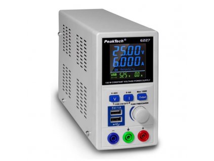 PeakTech® 6227 DC Schaltnetzgerät 0-60V 0-6A Farb-LCD 2x USB