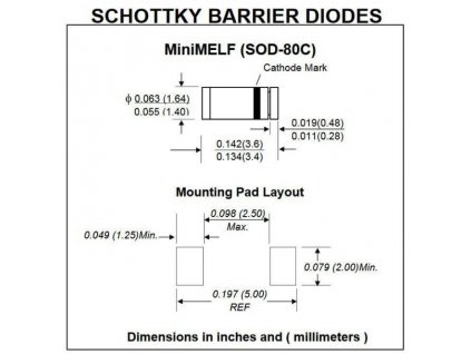 LL42 Schottky-Barrier-Diode 30V 0,2A 200mW 5ns MiniMELF (SOD-80C)