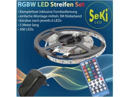 RGBW-Set5m Selbstklebend 300LEDs Controller Netzteil EEK "G"