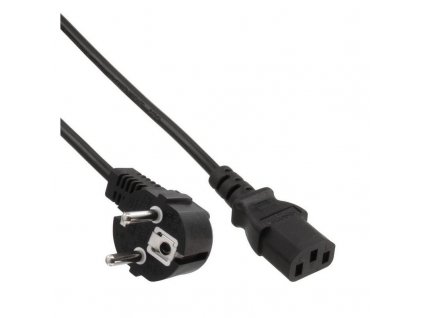 NKSK050s Netzkabel Schutzkontakt gewinkelt auf Kaltgerätestecker C13 0,5m