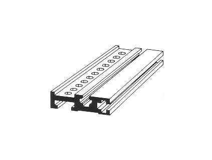 856  Aluminiumprofil 20,8cm gelocht eloxiert für 19-Zoll-Gehäuse