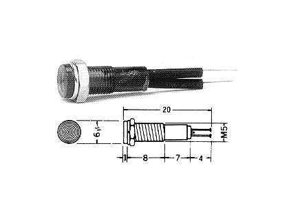 MSL-12OR Micro-Signalleuchte 12V Ø5mm Blende orange