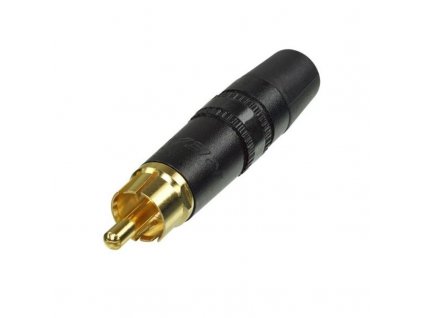 NYS373-0 Rean vergoldeter Cinch-Stecker mit schwarzer Markierung