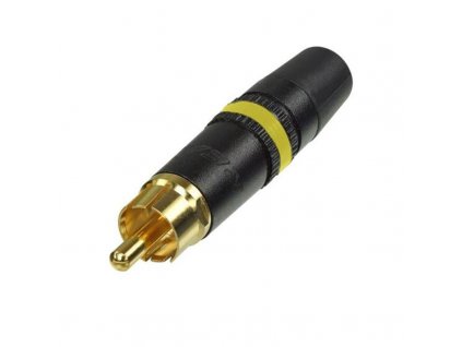 NYS373-4 Rean vergoldeter Cinch-Stecker mit gelber Markierung