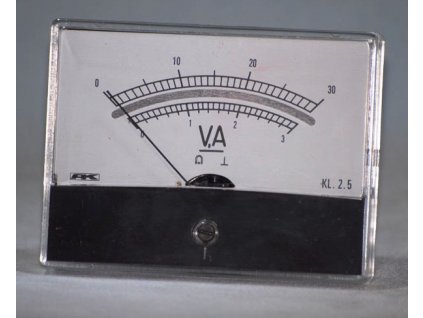 Drehspul-Einbaumessinstrument für Gleichstrom AK86,30V/3A Kl. 2,5