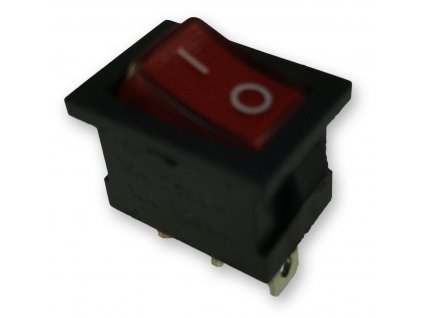 1800.1102 Wippschalter mit beleuchteter roter Wippe 250V 6A ON-OFF schwarz
