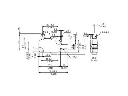 ECE Mikroschalter 16A/250VAC 3,92N 0,6A/125VDC Rolle kurz V9-1011-CB-1D