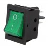 Leucht-Wippenschalter 2-stellig DPST ON-OFF 15A/250V 35mΩ grün 1605.0112