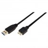 USB3.0 SuperSpeed Kabel, A-Bmicro Stecker 2m schwarz USB3.0-A/Micro-1,8