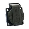 ABL SCHUKO Einbausteckdose, schwarz, IP54, mit Schraubanschluss
