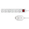 Steckdosenleiste 7-fach Schalter Durchgangsstecker