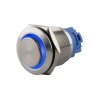 MCS1623bl Edelstahl Drucktaster 1-polig mit Ringbeleuchtung on/off blau