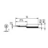 Abmessungen Ersa Lötspitze 0832KD meißelförmig verlängert 2,2mm