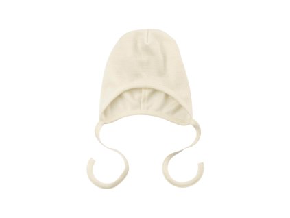 Zavazovací merino čepice pro miminko CLOUDY CREAM
