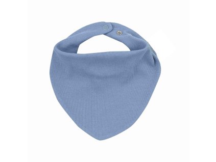 Žebrovaný dvouvrstvý slintáček GOTS, RIB POWDER BLUE