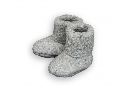 Kojenecké botičky-capáčky z Merino vlny šedé LORITA