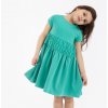 Dívčí bavlněné midi šaty "GRASSHOPPER", tyrkysově zelené