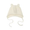 Merino čepice s oušky dvouvrstvá pro miminko CLOUDY CREAM