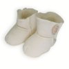 Teplé vlněné botičky - capáčky  pro miminko ecru LORITA