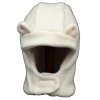 Dětská čepice balaclava s oušky bavlněný fleece dvouvrstvá krémová LORITA