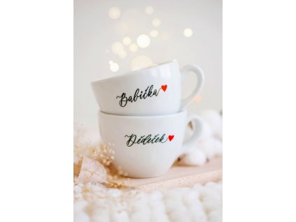 Sada porcelánových hrnků 220 ml - Babička, dědeček