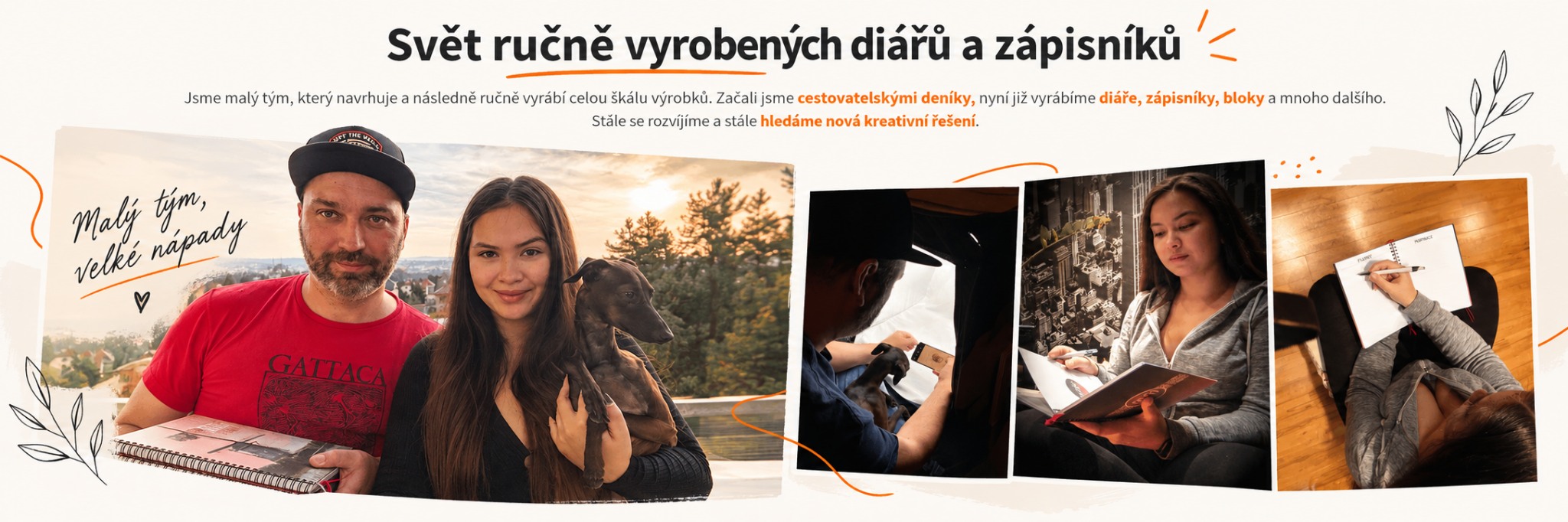 Svět ručně vyrobených diářů a zápisníků