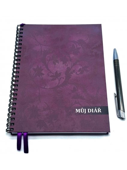 Produktivní diář - nedatovaný, A5, purpurová