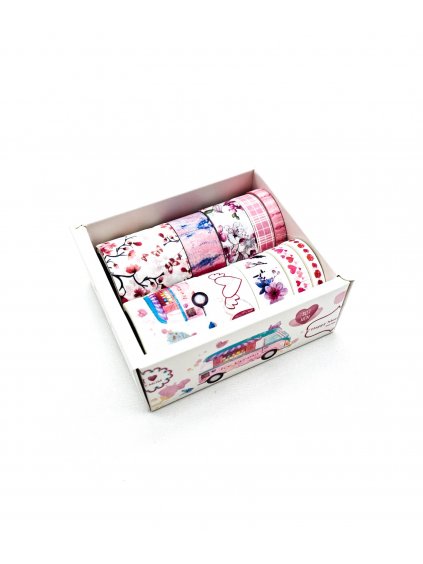 BOX Washi pásek - Růžová romance (10ks)