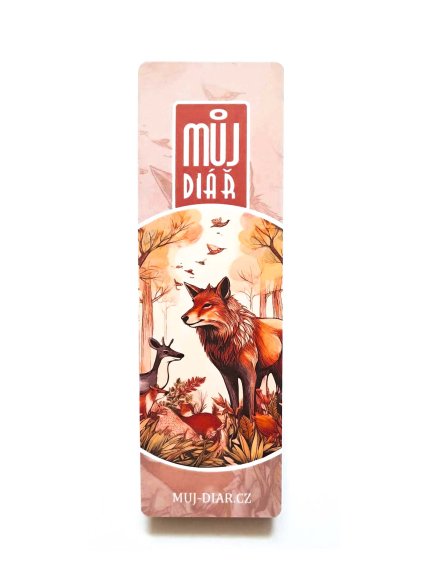 Záložka do knížky - Zvířátkový les (červená)