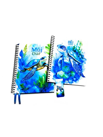 AQUAREL COLLECTION (Želva) - Kolekce Můj Diář, Můj malý zpisník, Magnetická záložka