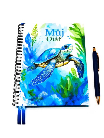 Klasik diář - nedatovaný, (Aquarel Collection), A5, Želva