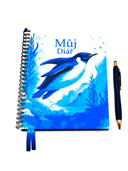 Klasik diář - nedatovaný, (Aquarel Collection), A5, Tučňák