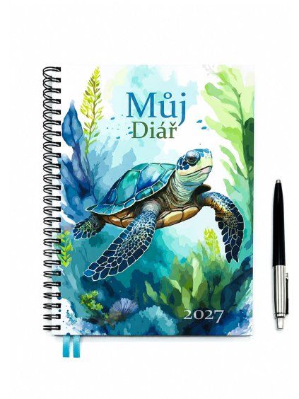 Můj diář Klasik 2027 Aqurel Collection (Želva)