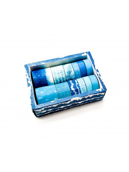 MAXI BOX Washi pásek - Modrá (12ks)