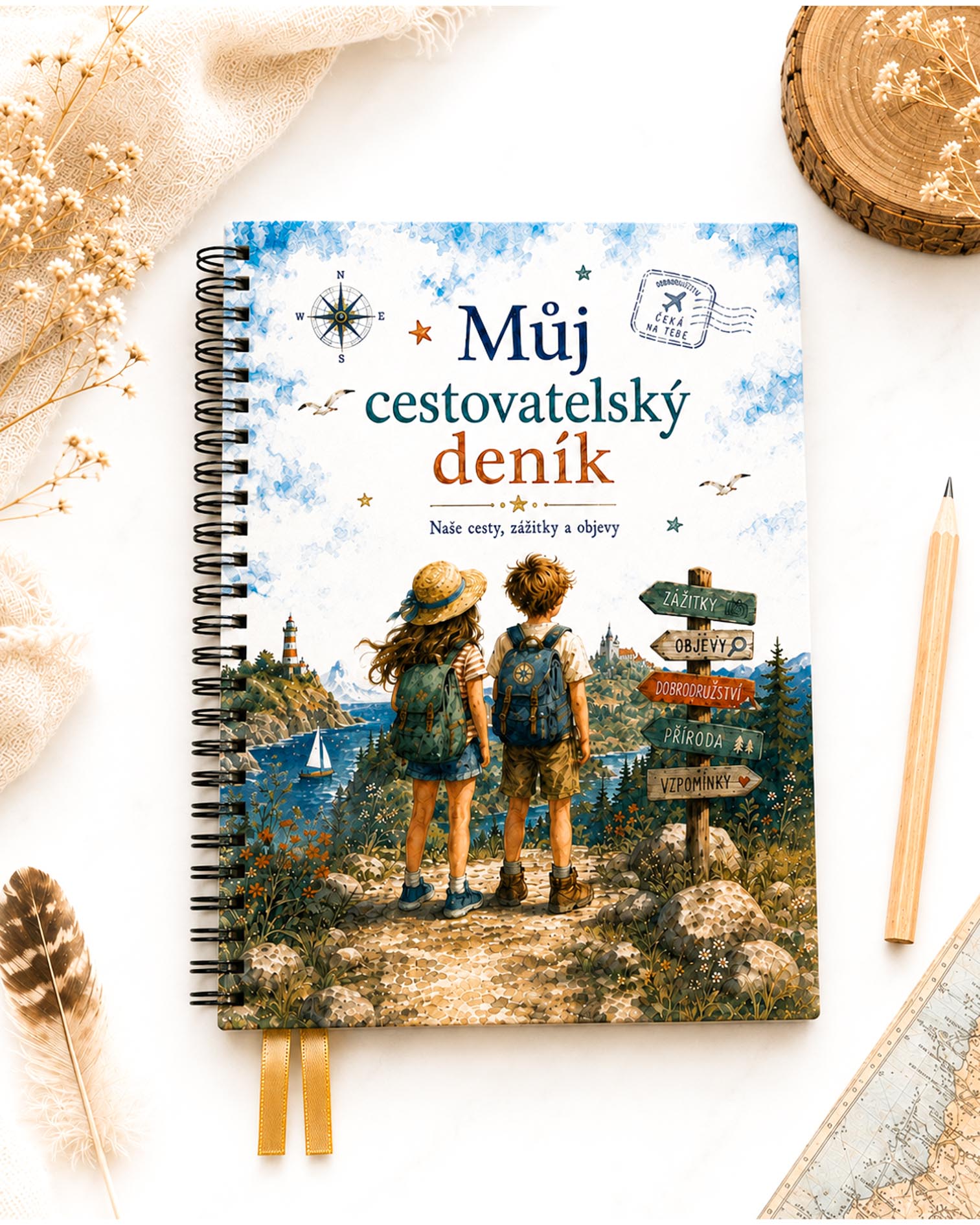 Cestovatelský deník pro děti Můj-diář – obálka skutečného produktu