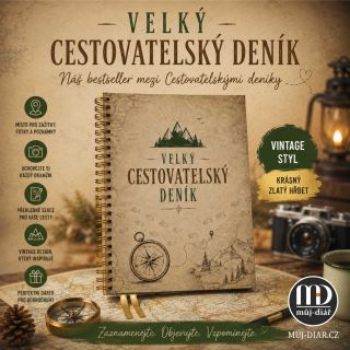 🌍✨ VELKÝ CESTOVATELSKÝ DENÍK ✨🌍 🎉NOVÝ PŘEBAL🎉 Náš bestseller mezi cestovatelskými deníky, který promění každou cestu v...