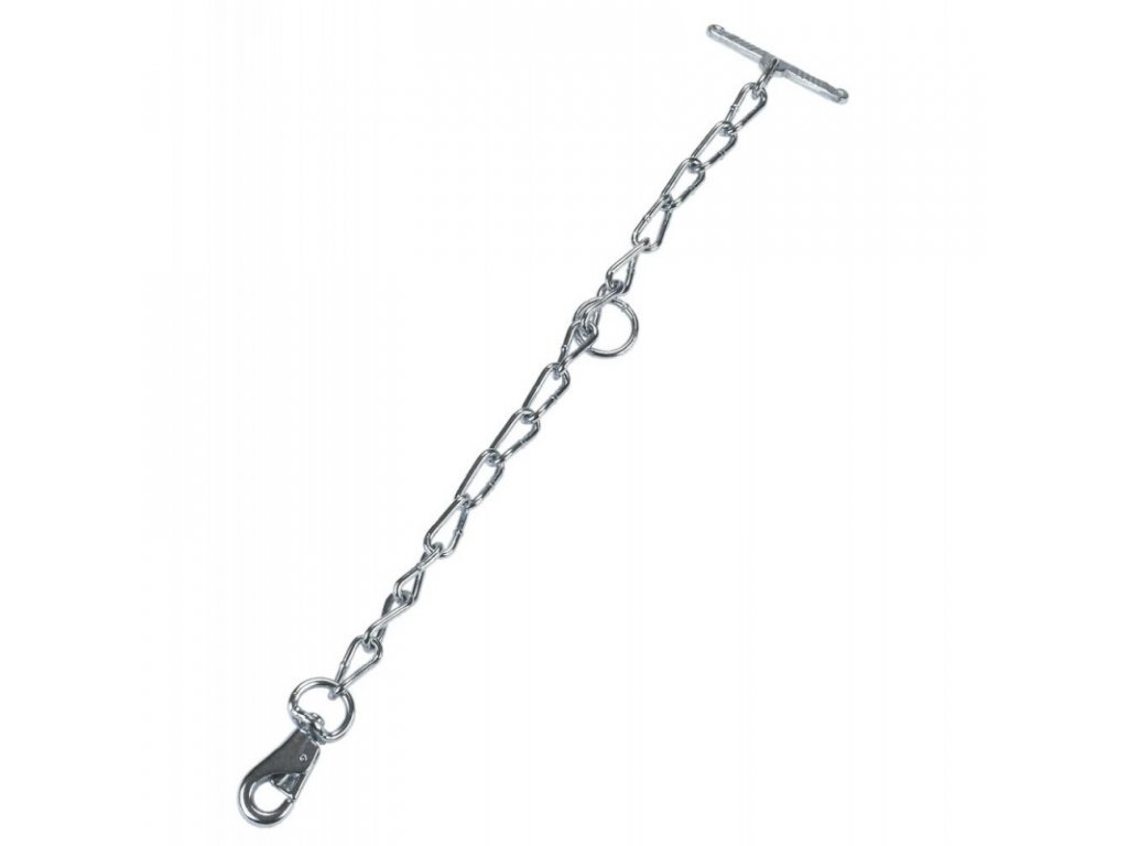 Řetěz s obrtlíkem a karabinkou, 63 cm, 5 mm