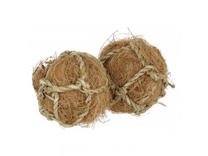 Hrací a okusovací jedlé míčky z kokosového vlákna pro hlodavce, 2 ks
