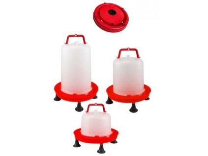 Napáječka pro kuřata plastová klobouková se zátkou, bajonet, s nožičkami, 5 l (Varianta bajonet, s nožičkami, 5 l)