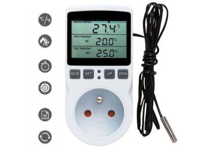 regulator teploty kt3100 zasuvkovy termostat s cidlem a casovym spinacem