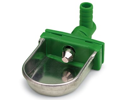 4904 nerezova napajeci miska pro drubez kraliky gaun 24555 s ventilem do pletiva 9mm pripojeni