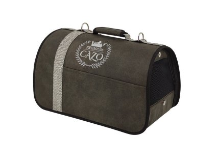 cazo taska kabelka cestovni pro psy a kocky premium seda 50 x 27 x 26 cm