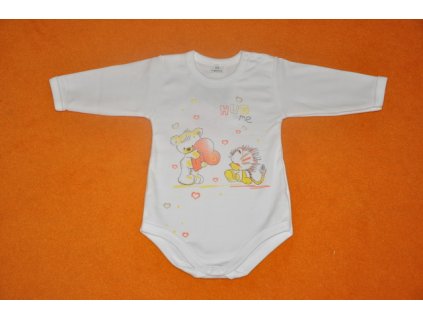 Bavlněné body HUG ME Medvídek se srdíčkem bílý vel. 62